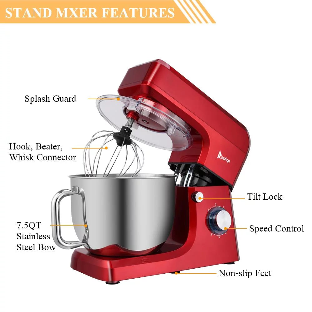 Stand Mixer, 7.5Qt Stainless Bowl, 6 Speeds, Tilt-Head B7775