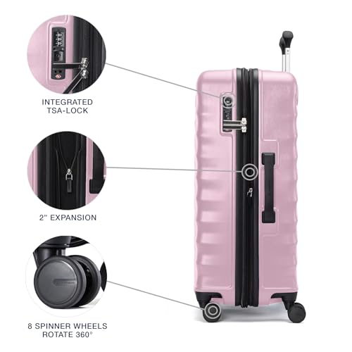 Hardside Expandable Carry-On Luggage with 8 Spinner Wheels and TSA Lock Q7052