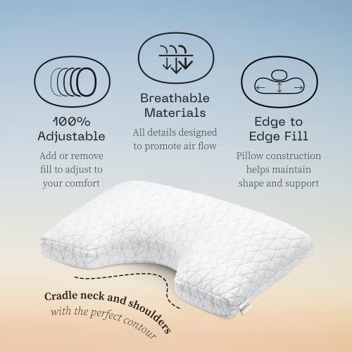 Adjustable Queen Bed Pillow, Cross Cut Memory Foam, Medium Firm for Side and Back Sleepers O458