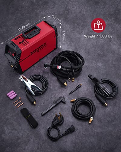 TIG Welder 200A, Dual Voltage 110V/220V, TIG/Stick 2-in-1 with LED Display V658