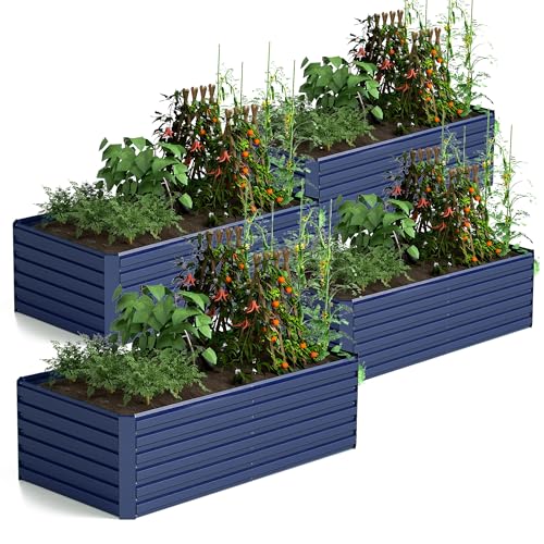 Galvanized Raised Garden Bed 8x4x2ft, Large Metal Planter Box for Outdoor Vegetables, Flowers & Herbs D2106