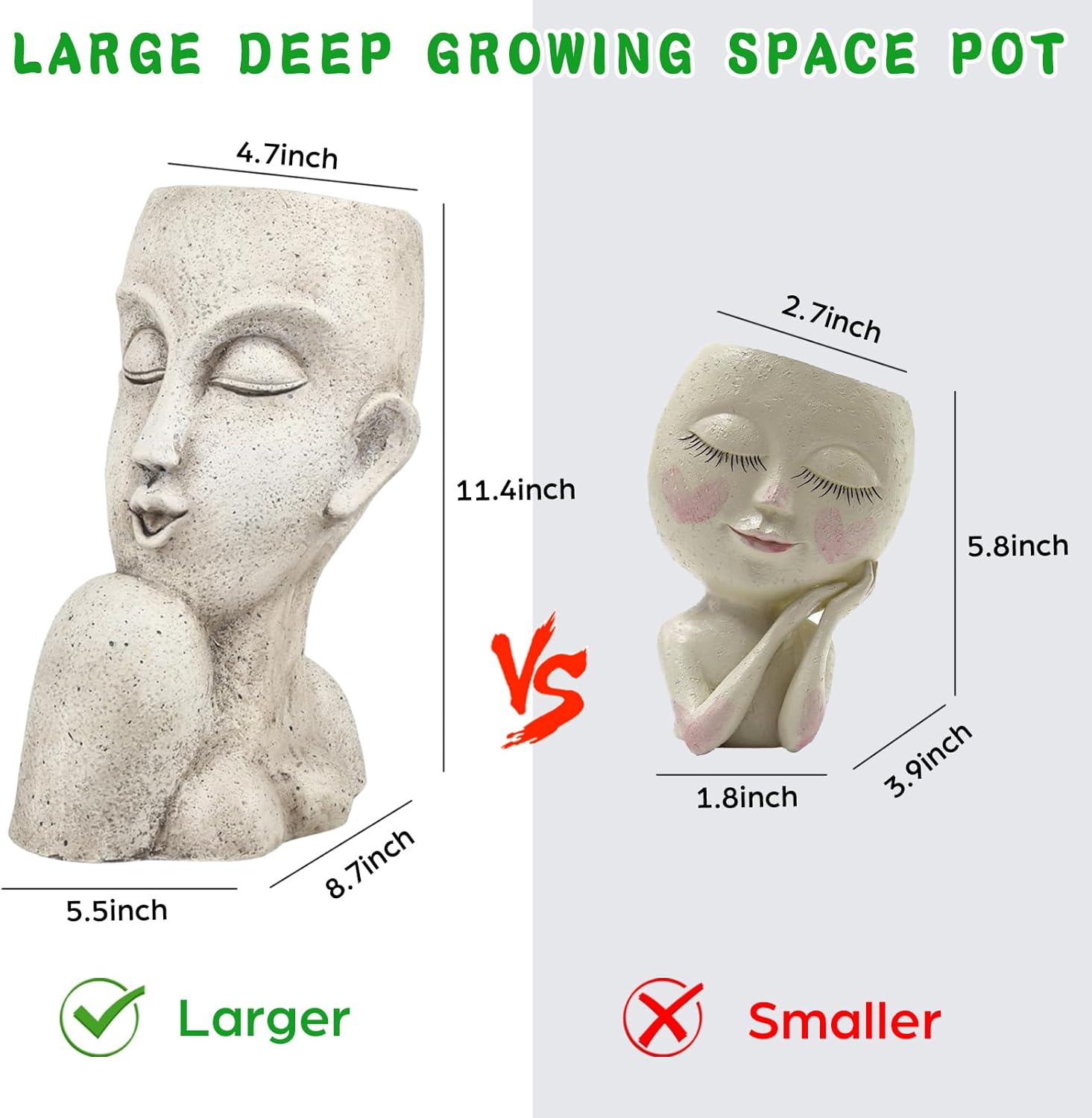Large Flower Pot Planter with Drainage Hole for Indoor Outdoor Plants N52761