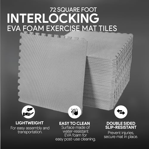 Puzzle Exercise Mat with EVA Foam Interlocking Tiles for MMA, Gymnastics and Home Gym H787