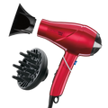 InfinitiPRO by Conair Travel Size Compact with Folding Handle Professional Ionic Hair Dryer, 1875 Watts, Red