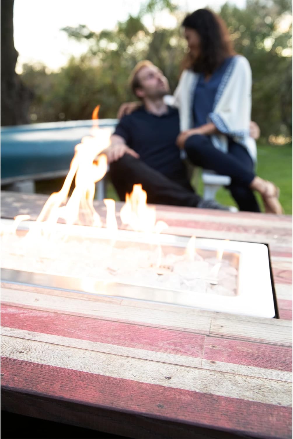 40 x 28 Inch Rectangular 40,000 BTU Outdoor LP Gas Fire Pit with Cover A993