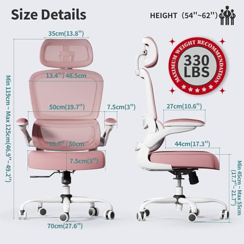 Ergonomic Mesh Office Chair with Wheels, High Back, 330 LBS Capacity A84765