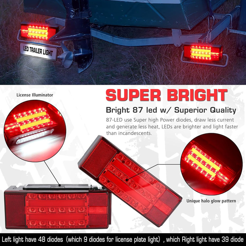 Submersible LED Trailer Light Kit for Truck RV Boat O644