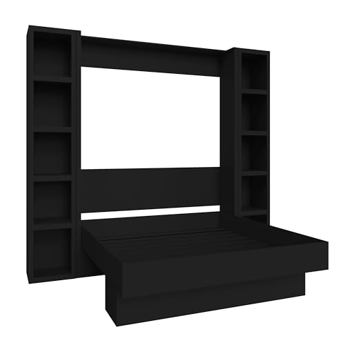 Queen Murphy Wall Bed with Two Bookshelves Z468