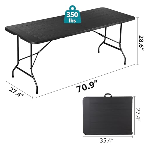 Portable 4 Foot Plastic Folding Table, Indoor Outdoor Heavy Duty, White Y15191