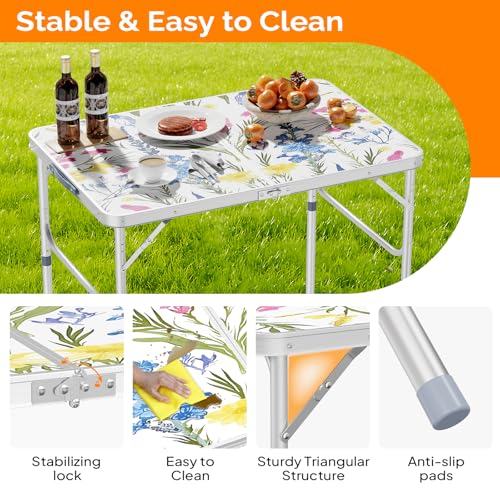 3ft Aluminum Folding Camping Table with Carrying Handle O3096