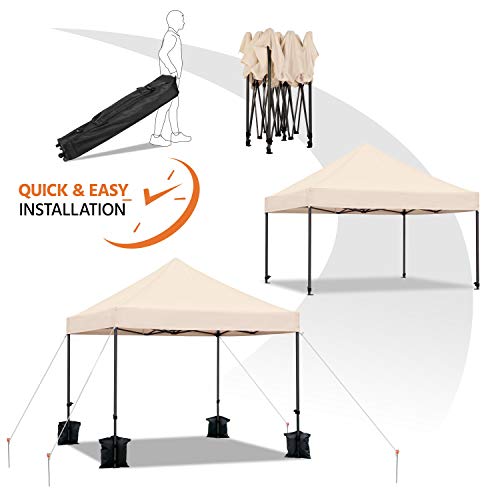 Heavy Duty Pop Up Canopy Tent 10x20 with Wheeled Carry Bag, White Q36763