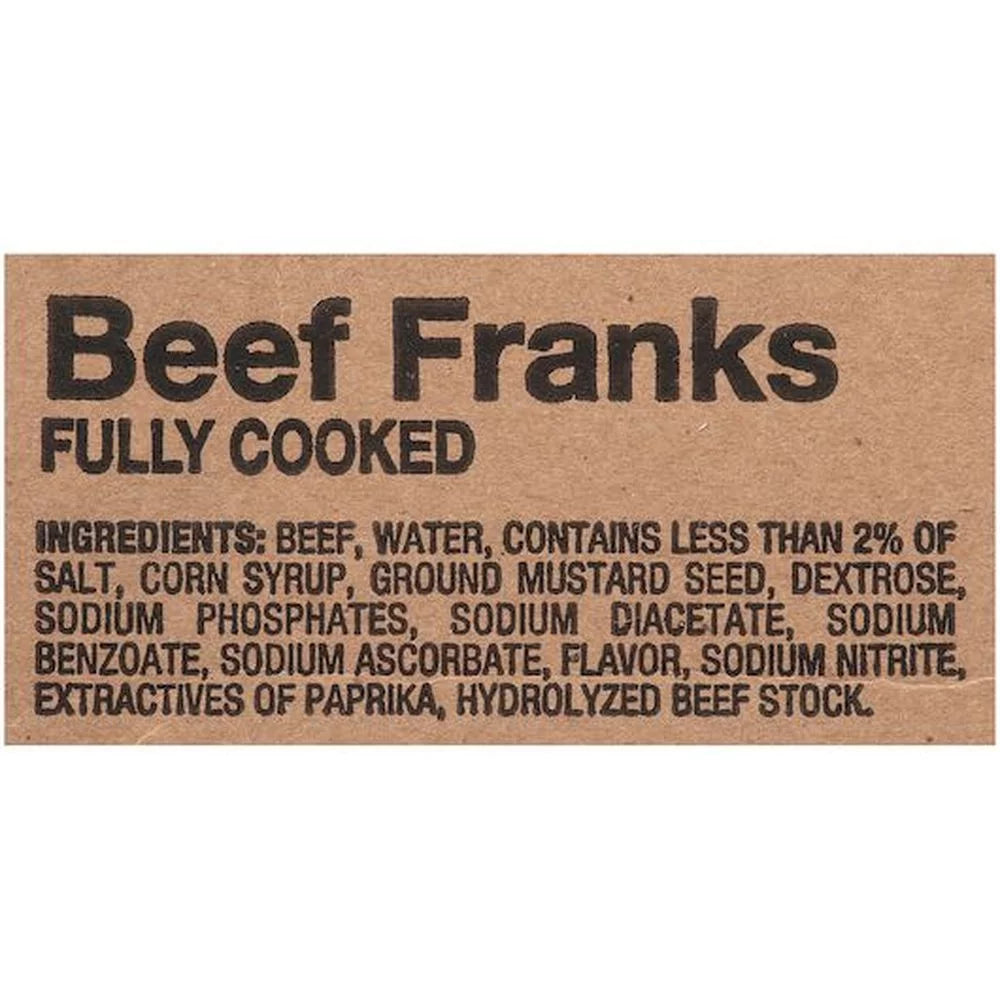 Frozen Beef Frank Hot Dog, 10 Pound Y5878