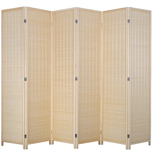 Bamboo Room Divider 6 Panel Folding Privacy Screen for Home H37149