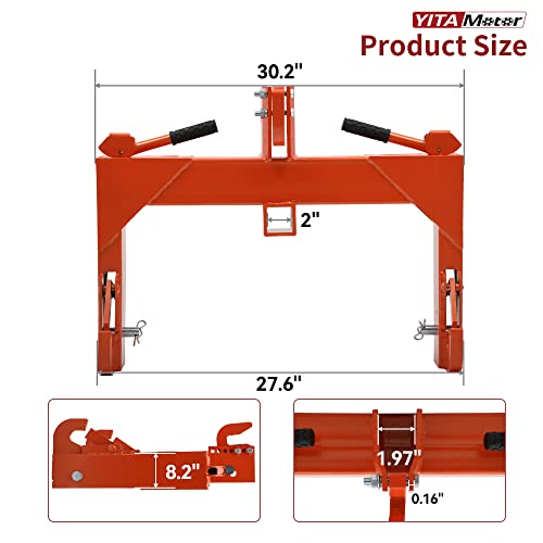 3 Point Quick Hitch, 3000 lbs with 2" Receiver for Category 1 & 2 Tractors L44524