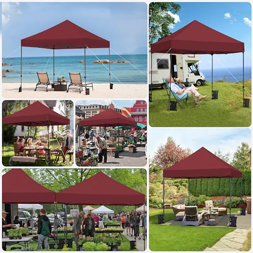 Heavy Duty Pop Up Canopy Tent 10x20 with Wheeled Carry Bag, White Q36763