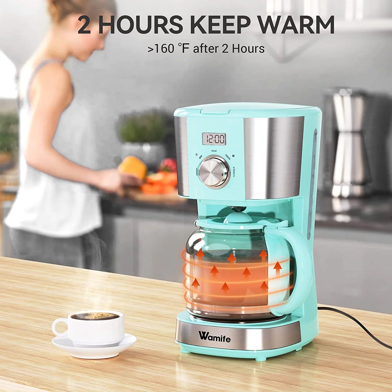 12-Cup Programmable Coffee Maker with Timer O965