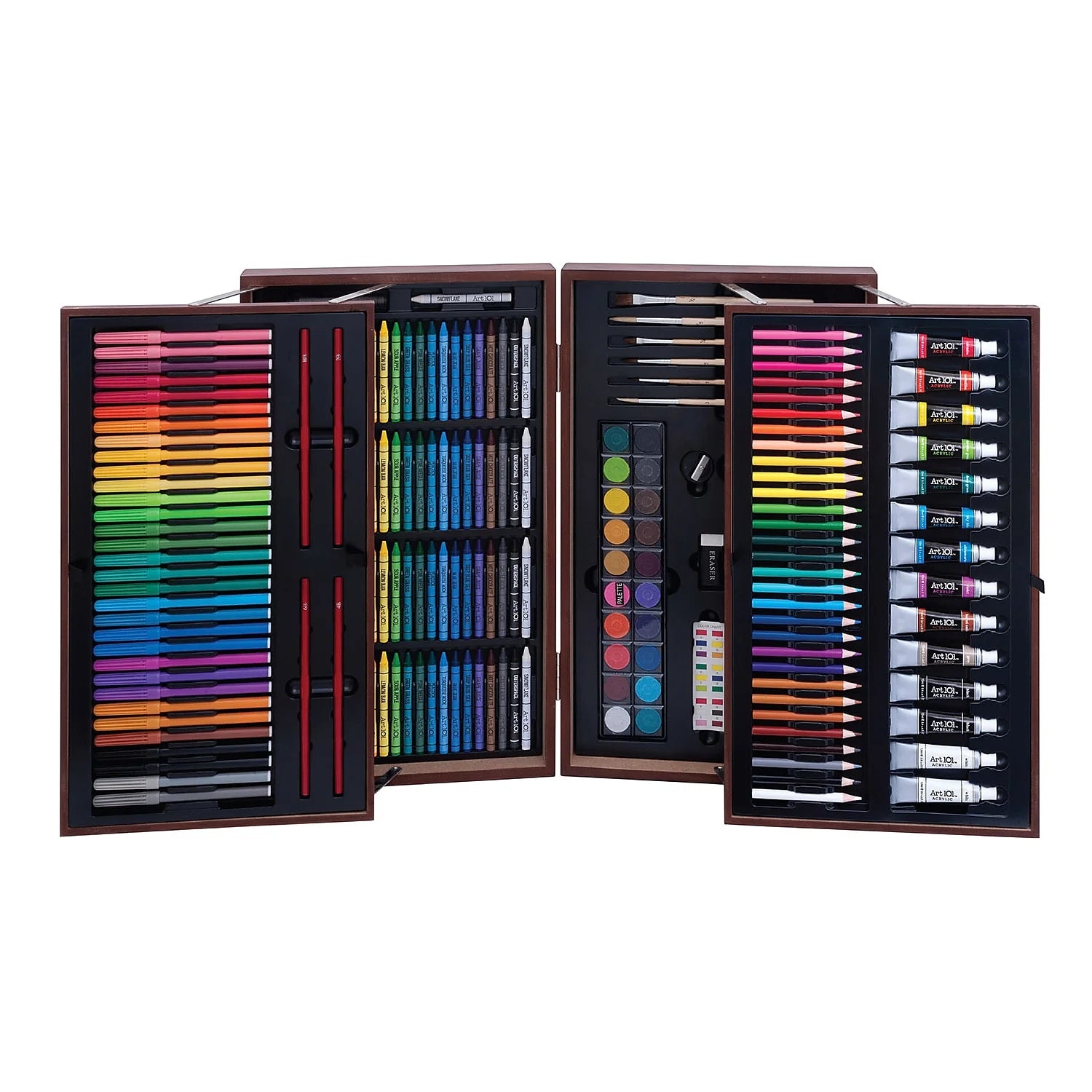 Deluxe Multifunctional Art Set with 215 Pieces in Wood Case T31479