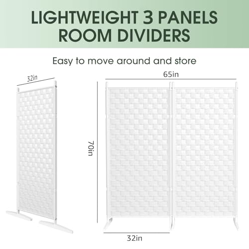 2 Panel Room Divider - White Folding Privacy Screen for Indoor Separation S4442
