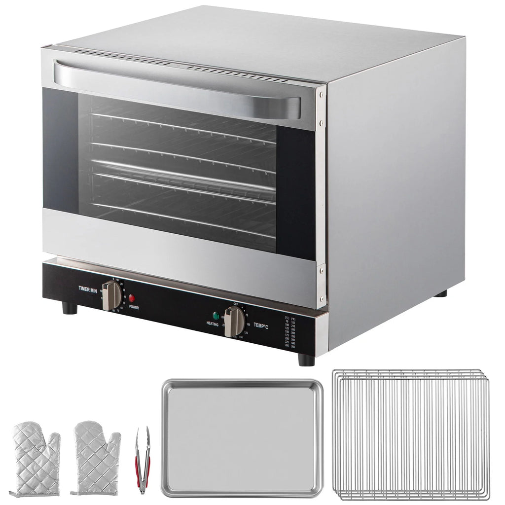 Commercial Convection Oven, 66L, Half-Size Countertop, 1800W, 4-Tier, 120V B655893