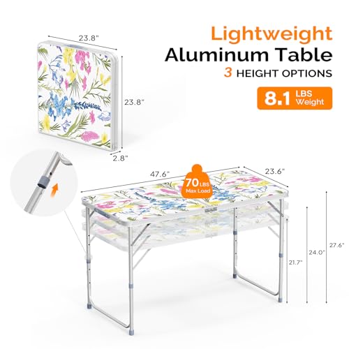 3ft Aluminum Folding Camping Table with Carrying Handle O3096
