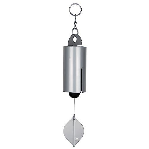 Woodstock Wind Chimes Heroic Windbell Antique Silver Medium (24") Lovely Resonance Serenity Wind Bell, Outdoor Décor for Garden, Patio, Porch Christmas/Hanukkah Gifts (HWMAS)
