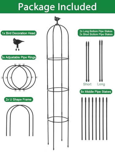Garden Trellis for Climbing Plants, Rustproof Metal, White E4572