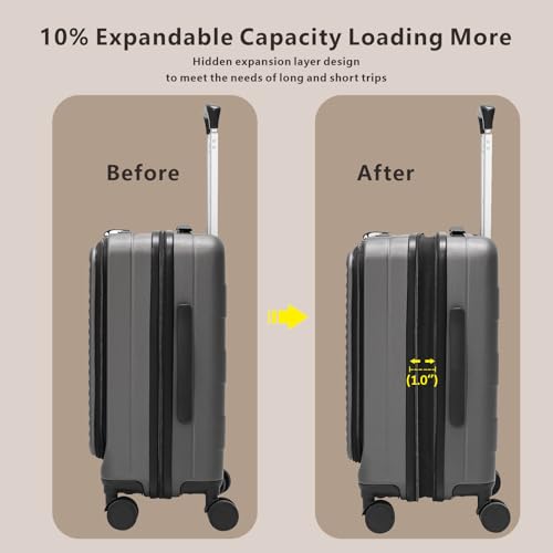 Expandable Hardside Carry-On Luggage with Spinner Wheels and TSA Lock Y87100