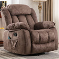 Massage Swivel Rocker Recliner Chair with Heat and Vibration, Grey M1757