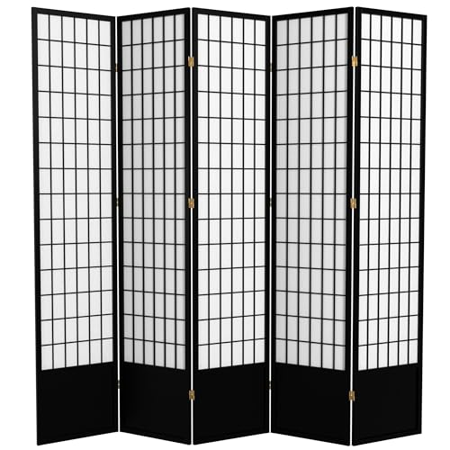 7 ft. Tall Window Pane Shoji Screen Room Divider, 3 Panels, White S15216