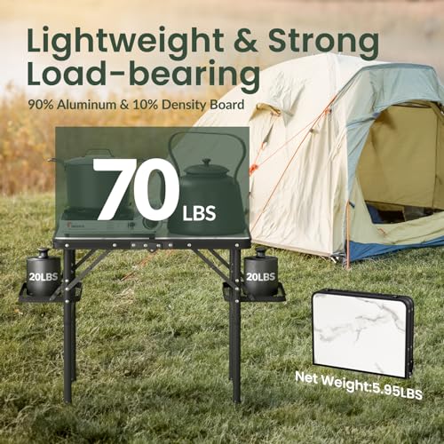 Folding Camping Table Small 2ft, Portable with Extra Space, Aluminum V581