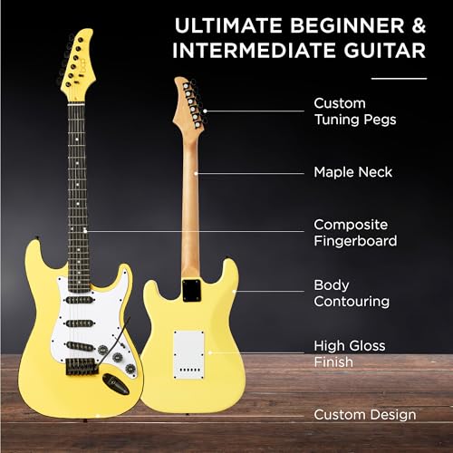 39in Full Size Beginner Electric Guitar Starter Kit with Case and Amp E13920
