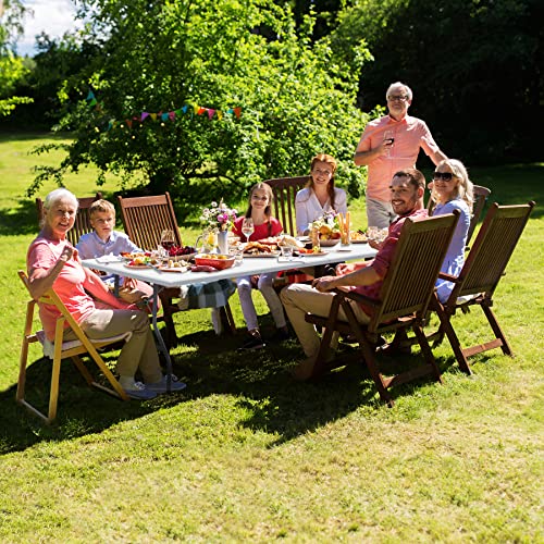 Portable 4 Foot Plastic Folding Table, Indoor Outdoor Heavy Duty, White Y15191