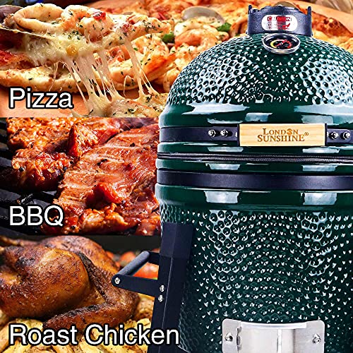 Ceramic Kamado Charcoal BBQ Grill and Smoker, 15 Inch with Tall Stand Z263