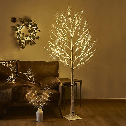 Birch Tree with Lights 4FT 200 Fairy Lights for Indoor Outdoor Decor B573