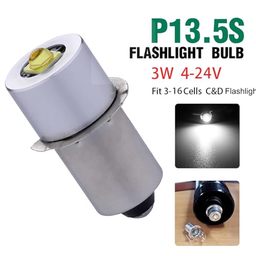 LED Flashlight Bulb DC4-24V for 3-16 C&D Cells, 3W Replacement (1 Pack) K509979