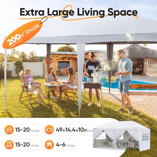 Pop up Canopy Tent 10x20ft Waterproof with Roller Bag B932