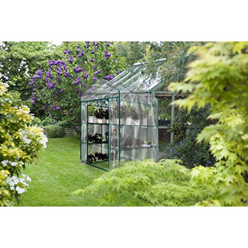 4 Tier Mini Greenhouse with Locking Wheels and PVC Cover G459030