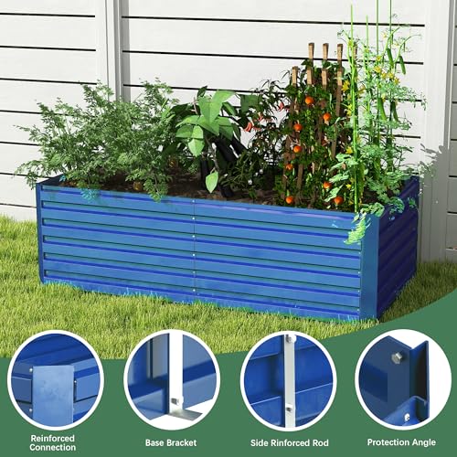 Galvanized Raised Garden Bed 8x4x2ft, Large Metal Planter Box for Outdoor Vegetables, Flowers & Herbs D2106