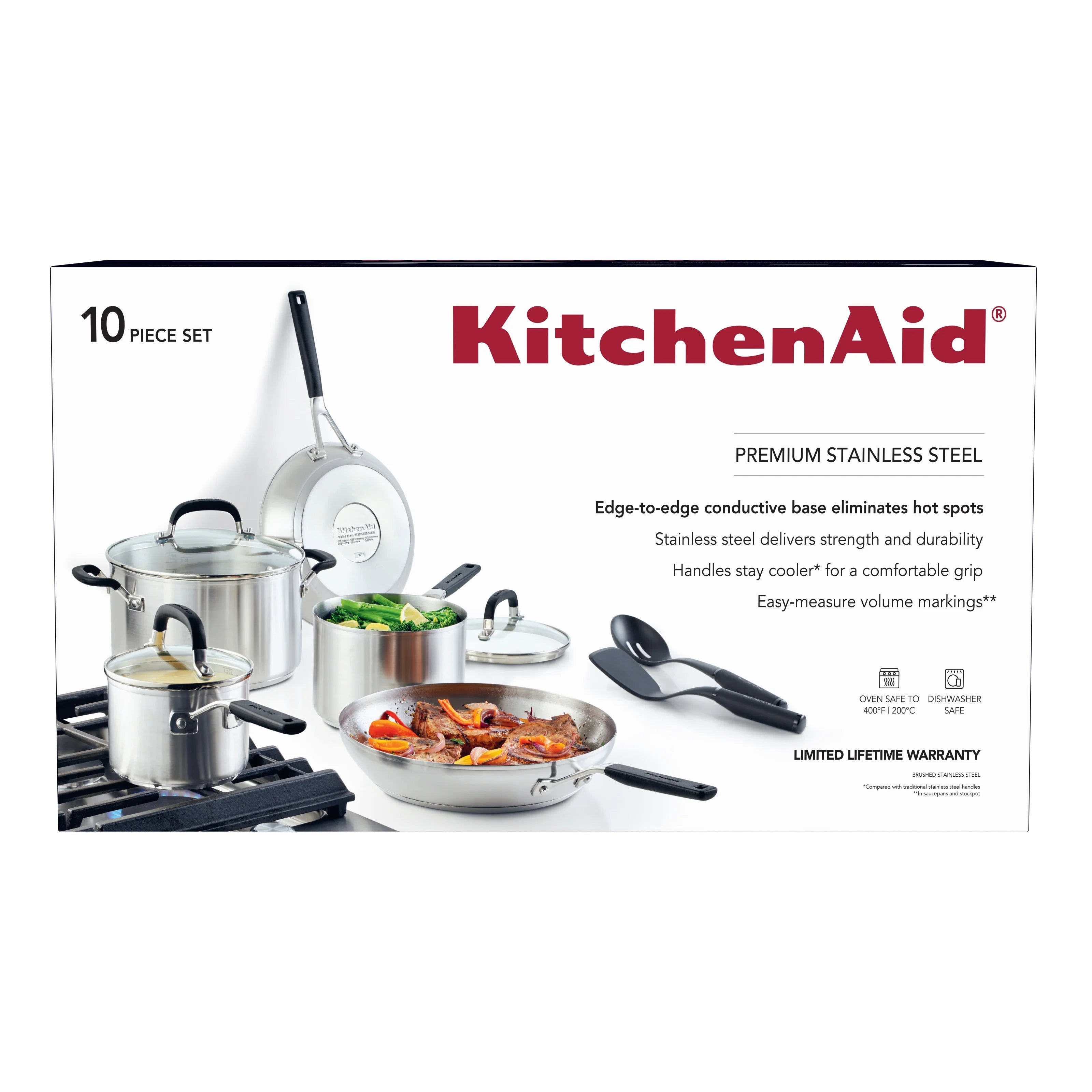 Stainless Steel 10 Piece Pots and Pans Set F68162