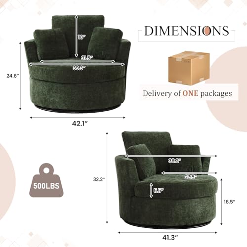 Round Swivel Barrel Chair with Ottoman for Living Room Bedroom G375183