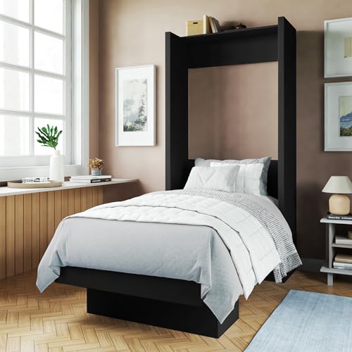 Full Murphy Wall Bed in White with Shelf Q5664