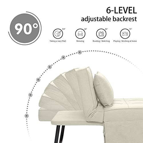 Folding Sofa Bed with Adjustable Backrest, Dark Grey Q8430