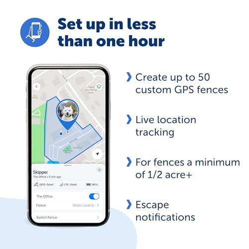 Wireless Dog Fence with GPS Tracking for All Breeds 10 lbs and Above H13868