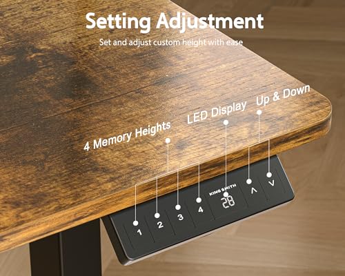 Electric Standing Desk with 2 Drawers, Height Adjustable for Home Office W495