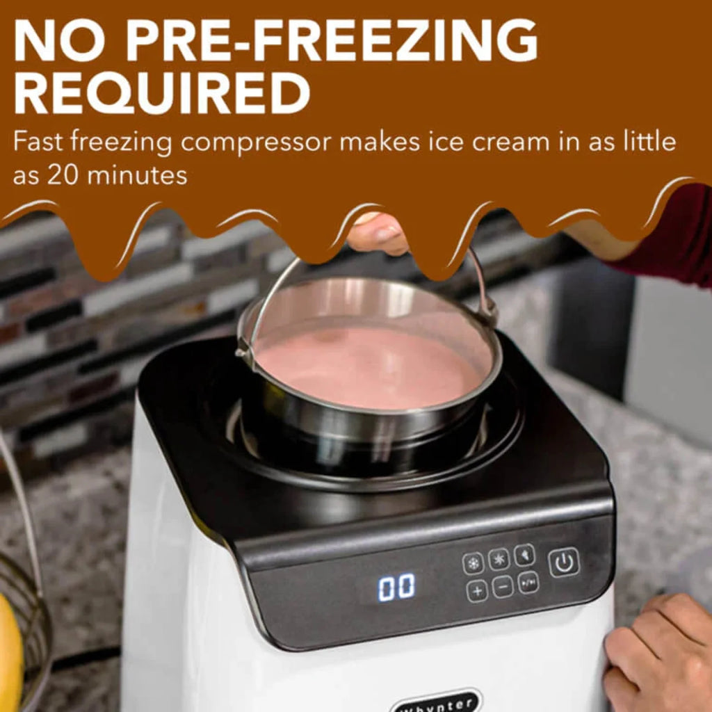 Compact Upright Automatic Ice Cream Maker with Stainless Steel Bowl K781