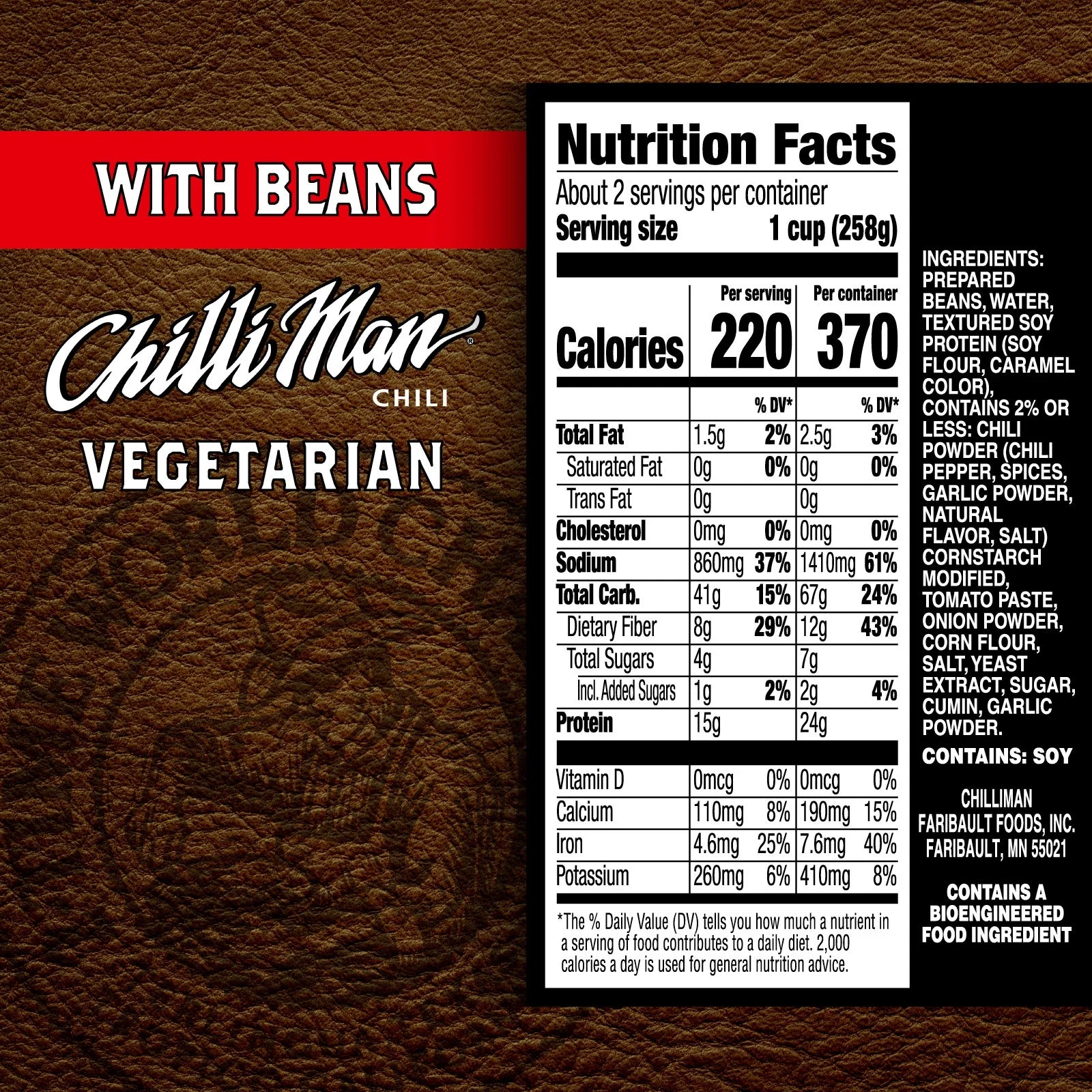 Vegetarian Chili with Beans, 15 Ounce Can (12 Pack) L51618