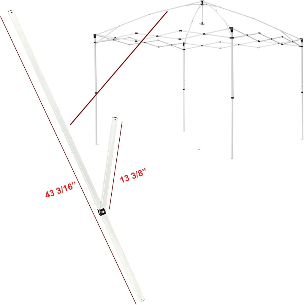 10x10 Instant Canopy Gazebo Replacement Truss Bars White C6705