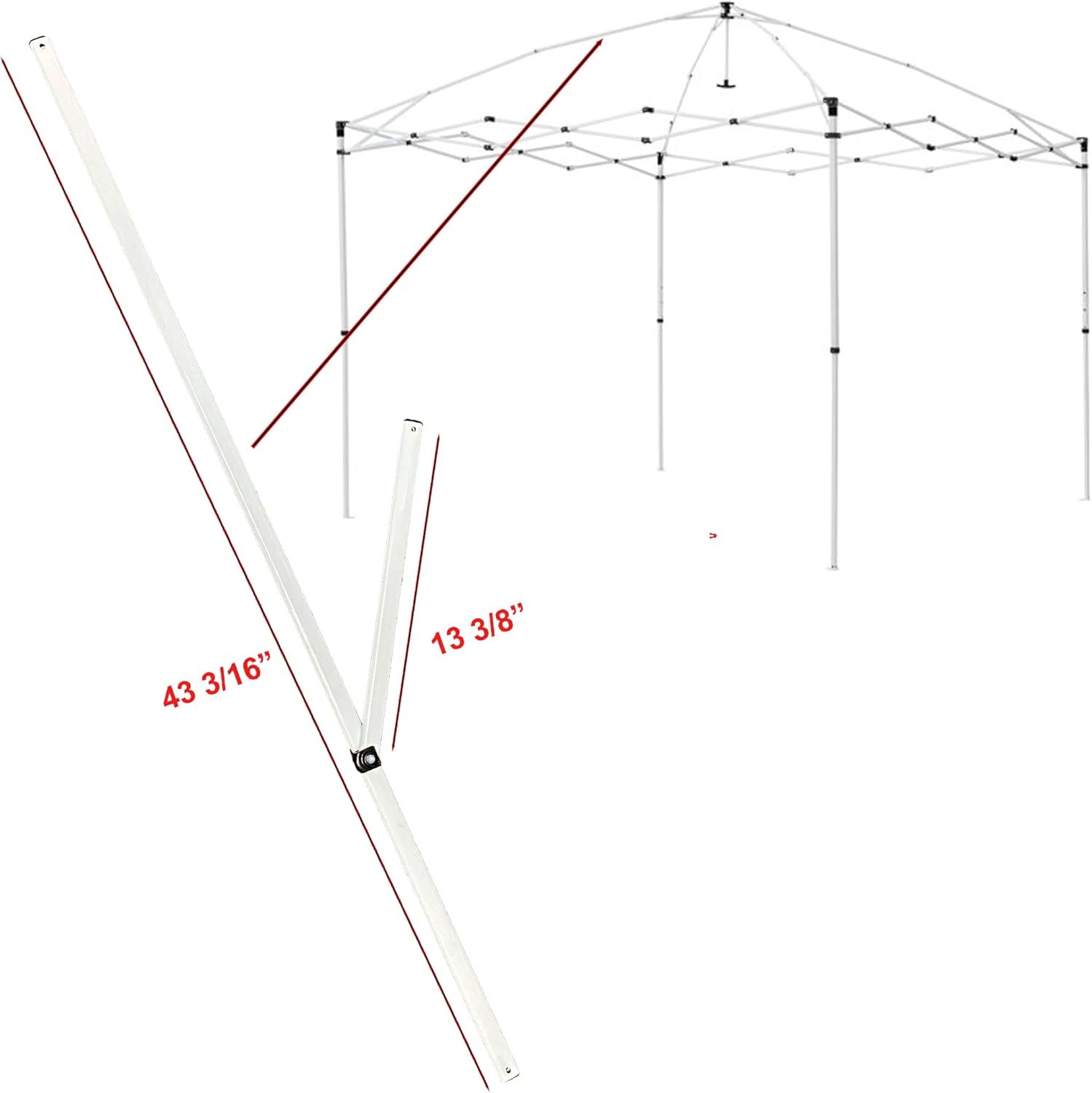 10x10 Instant Canopy Gazebo Replacement Truss Bars White C6705