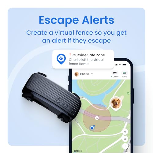 Dog GPS Tracker with Virtual Fence and Vital Signs Monitoring R1119