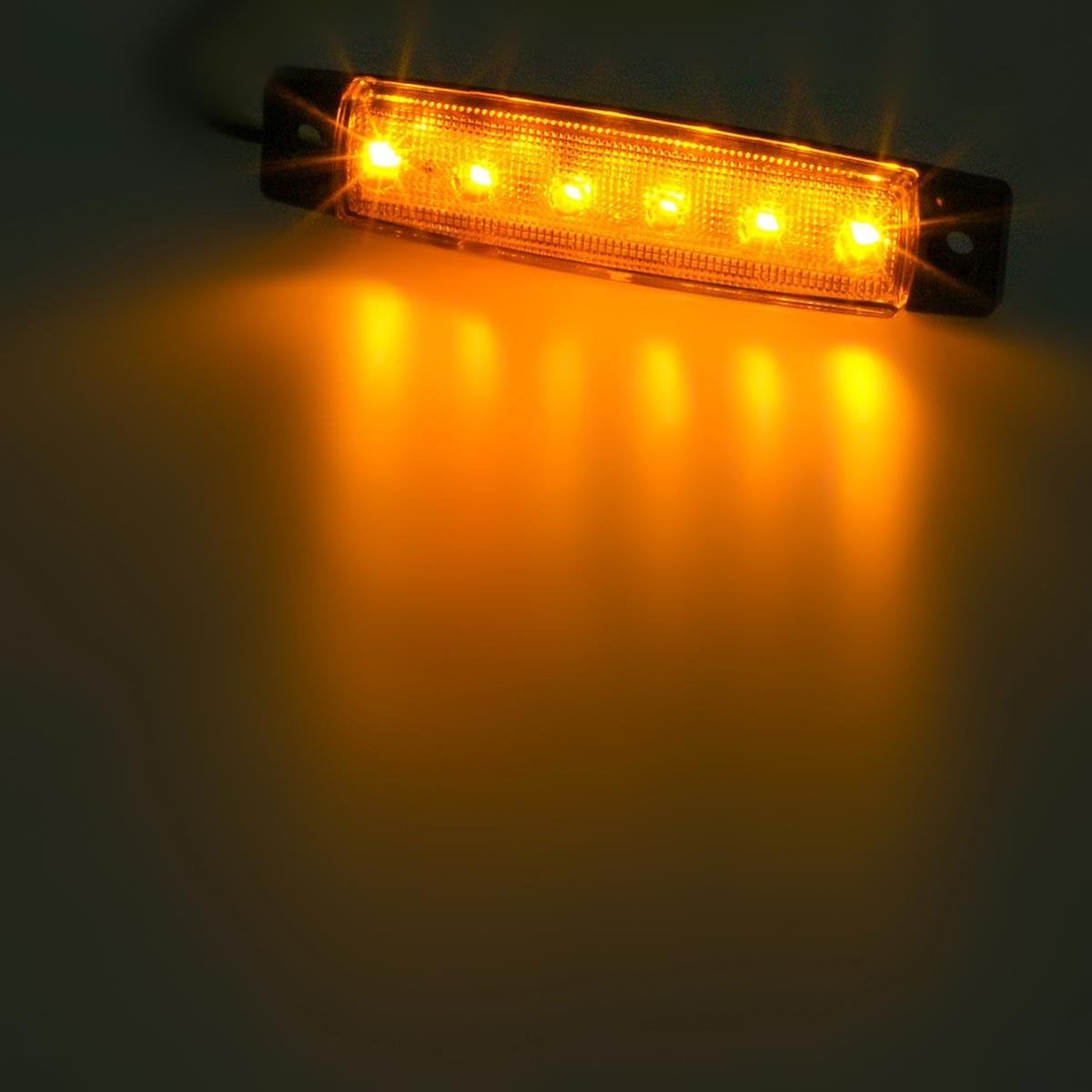 20Pcs Thin 3.8" 6 LED Amber Clearance Lights for Trucks Trailers C53399